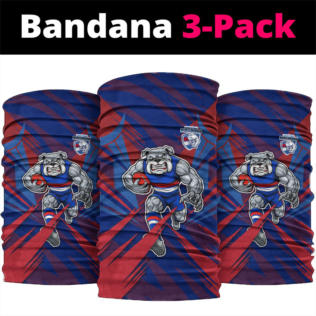 Western Bulldogs Australian Football Neck Gaiter Aggressive Bulldog Mascot - Bold Team Colors