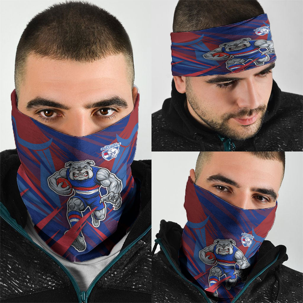 Western Bulldogs Australian Football Neck Gaiter Aggressive Bulldog Mascot - Bold Team Colors