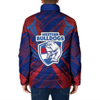 Western Bulldogs Australian Football Padded Jacket Aggressive Bulldog Mascot - Bold Team Colors