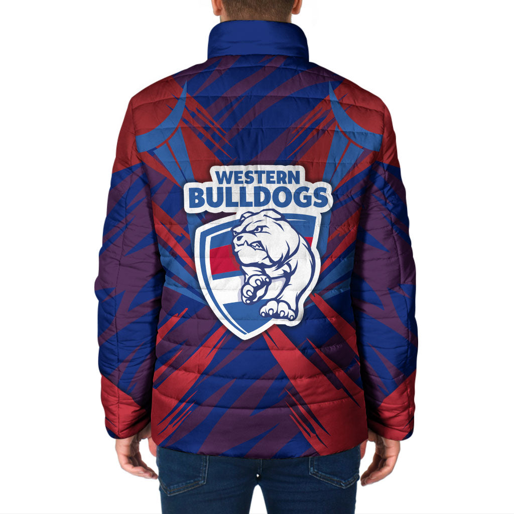 Western Bulldogs Australian Football Padded Jacket Aggressive Bulldog Mascot - Bold Team Colors