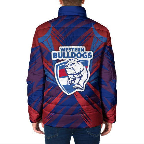 Western Bulldogs Australian Football Padded Jacket Aggressive Bulldog Mascot - Bold Team Colors