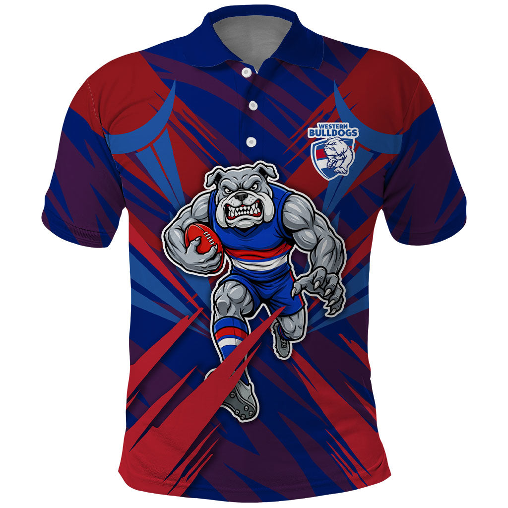 Western Bulldogs Australian Football Polo Shirt Aggressive Bulldog Mascot - Bold Team Colors