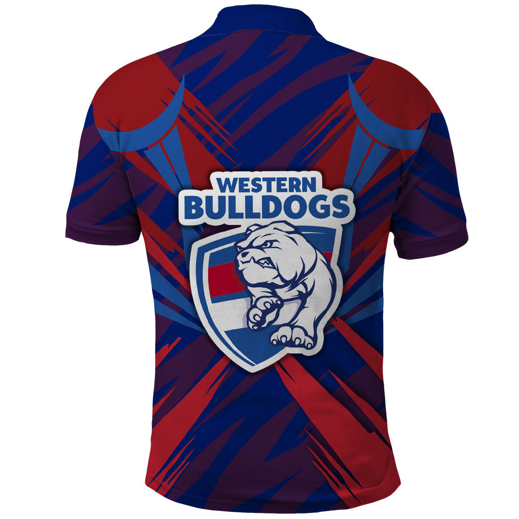 Western Bulldogs Australian Football Polo Shirt Aggressive Bulldog Mascot - Bold Team Colors