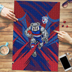 Western Bulldogs Australian Football Puzzle Aggressive Bulldog Mascot - Bold Team Colors