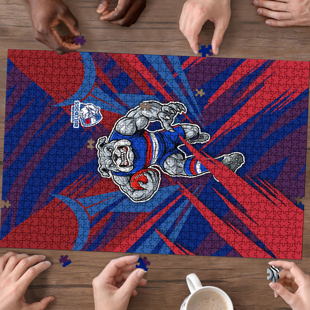 Western Bulldogs Australian Football Puzzle Aggressive Bulldog Mascot - Bold Team Colors