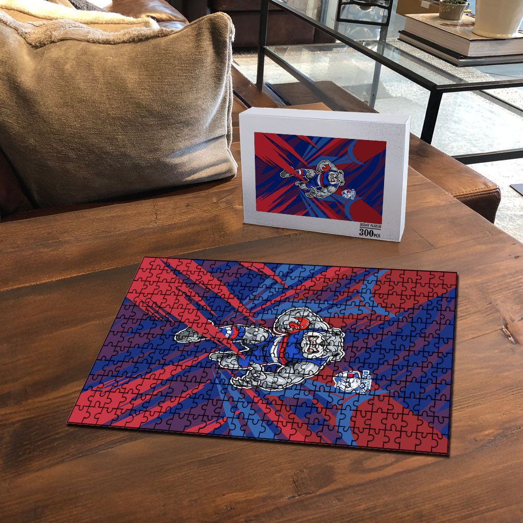 Western Bulldogs Australian Football Puzzle Aggressive Bulldog Mascot - Bold Team Colors