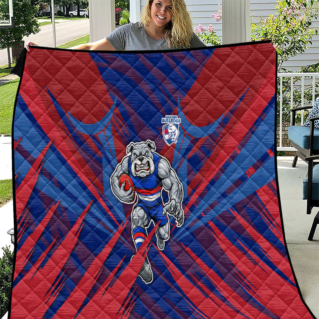 Western Bulldogs Australian Football Quilt Aggressive Bulldog Mascot - Bold Team Colors