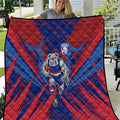 Western Bulldogs Australian Football Quilt Aggressive Bulldog Mascot - Bold Team Colors