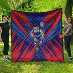 Western Bulldogs Australian Football Quilt Aggressive Bulldog Mascot - Bold Team Colors