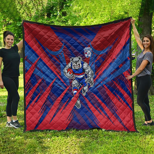 Western Bulldogs Australian Football Quilt Aggressive Bulldog Mascot - Bold Team Colors