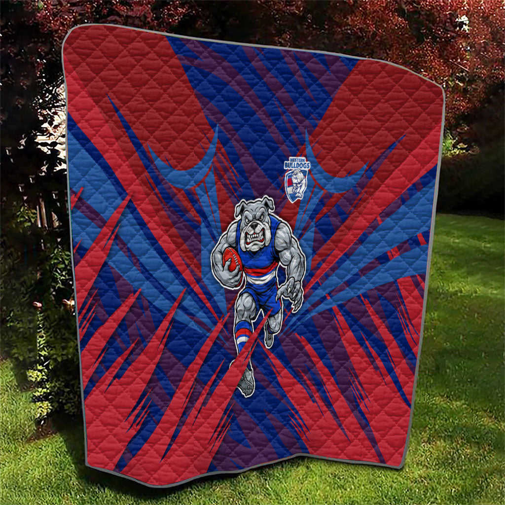 Western Bulldogs Australian Football Quilt Aggressive Bulldog Mascot - Bold Team Colors