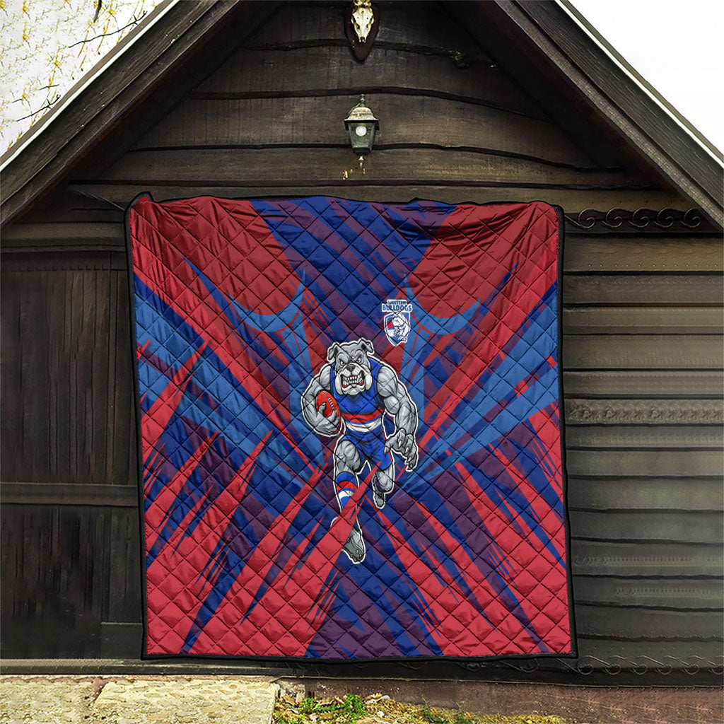 Western Bulldogs Australian Football Quilt Aggressive Bulldog Mascot - Bold Team Colors