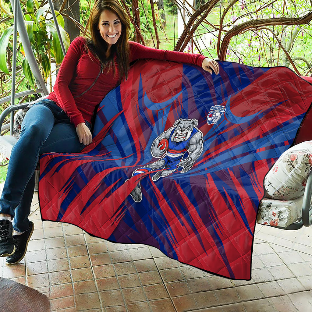 Western Bulldogs Australian Football Quilt Aggressive Bulldog Mascot - Bold Team Colors