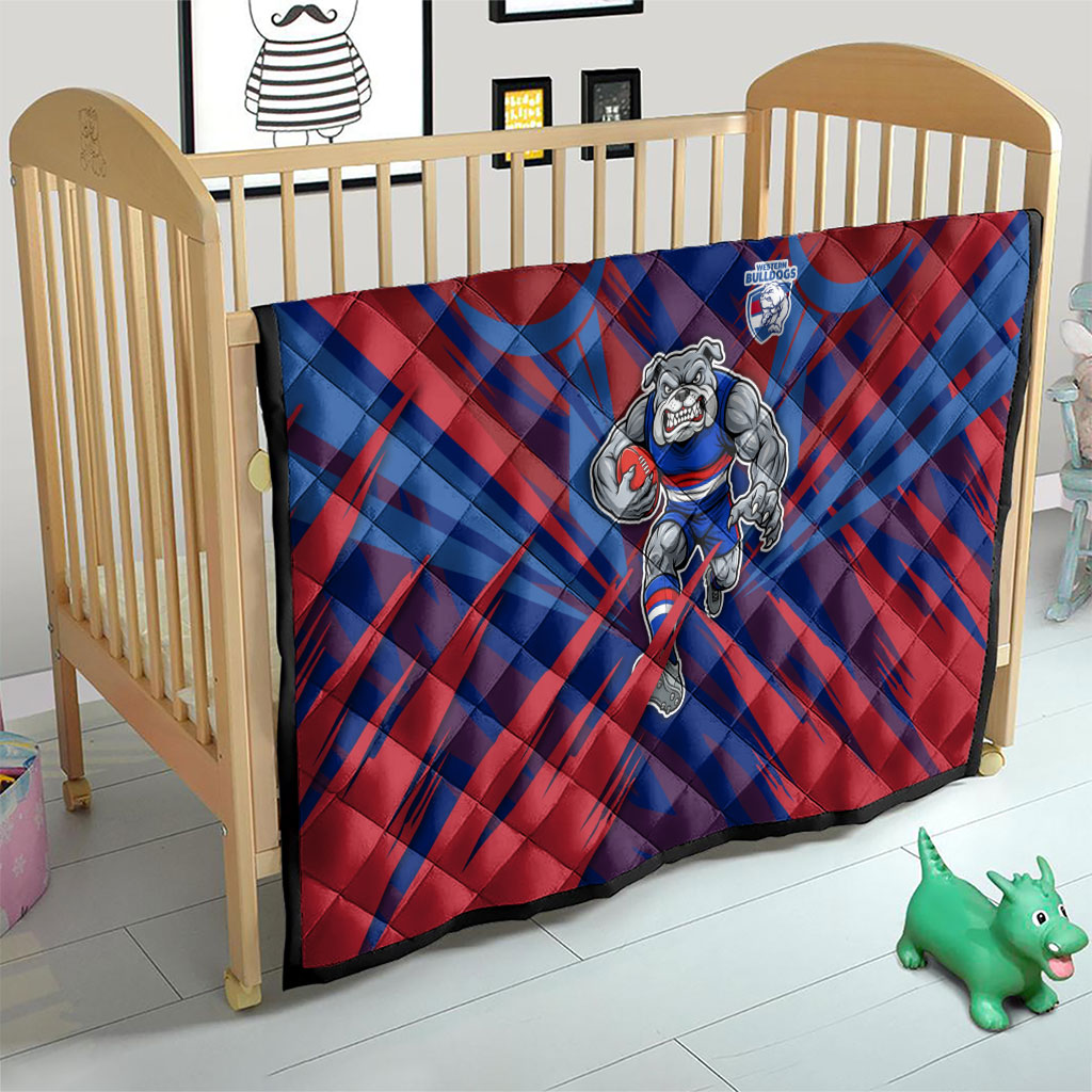 Western Bulldogs Australian Football Quilt Aggressive Bulldog Mascot - Bold Team Colors