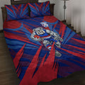 Western Bulldogs Australian Football Quilt Bed Set Aggressive Bulldog Mascot - Bold Team Colors