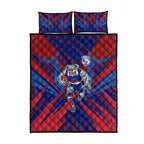 Western Bulldogs Australian Football Quilt Bed Set Aggressive Bulldog Mascot - Bold Team Colors