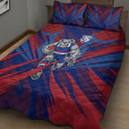 Western Bulldogs Australian Football Quilt Bed Set Aggressive Bulldog Mascot - Bold Team Colors