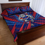 Western Bulldogs Australian Football Quilt Bed Set Aggressive Bulldog Mascot - Bold Team Colors