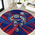 Western Bulldogs Australian Football Round Carpet Aggressive Bulldog Mascot - Bold Team Colors