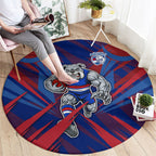 Western Bulldogs Australian Football Round Carpet Aggressive Bulldog Mascot - Bold Team Colors