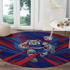 Western Bulldogs Australian Football Round Carpet Aggressive Bulldog Mascot - Bold Team Colors