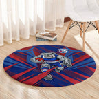Western Bulldogs Australian Football Round Carpet Aggressive Bulldog Mascot - Bold Team Colors