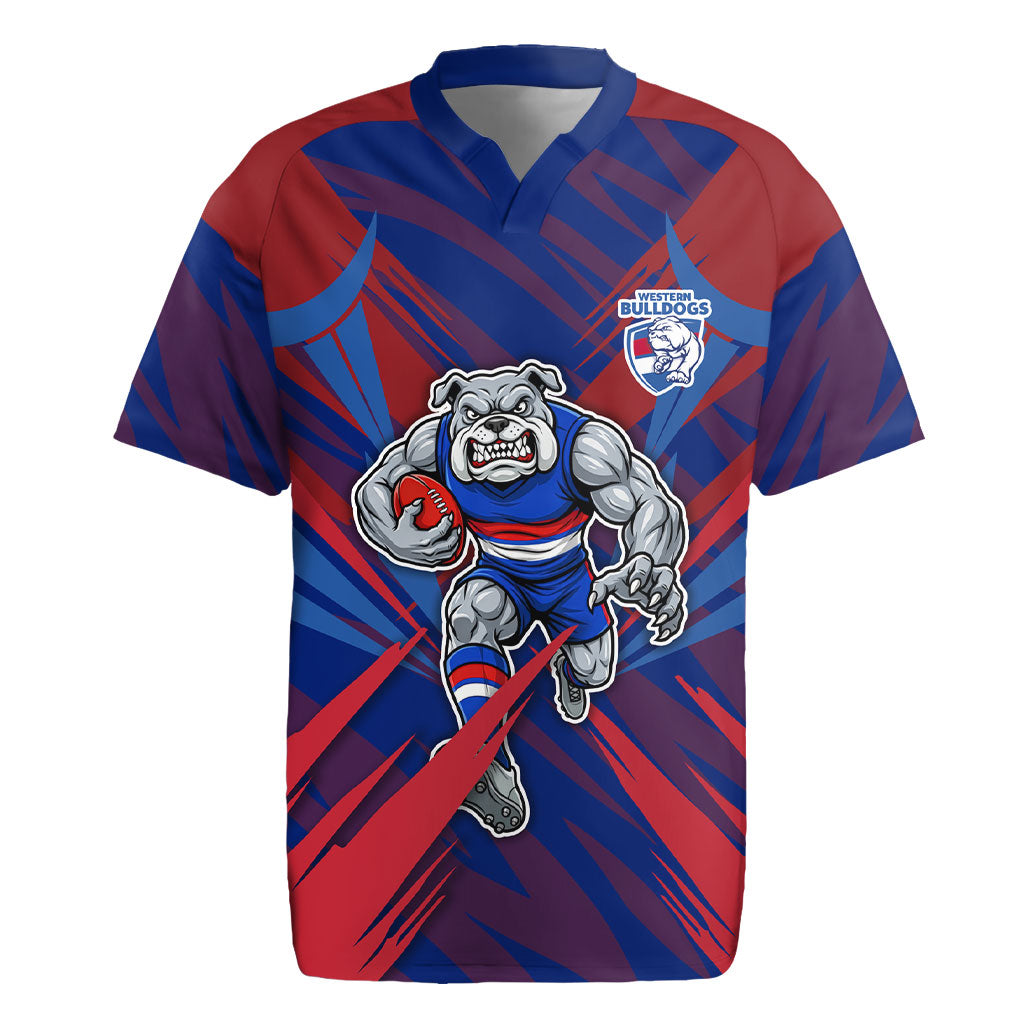 Western Bulldogs Australian Football Rugby Jersey Aggressive Bulldog Mascot - Bold Team Colors