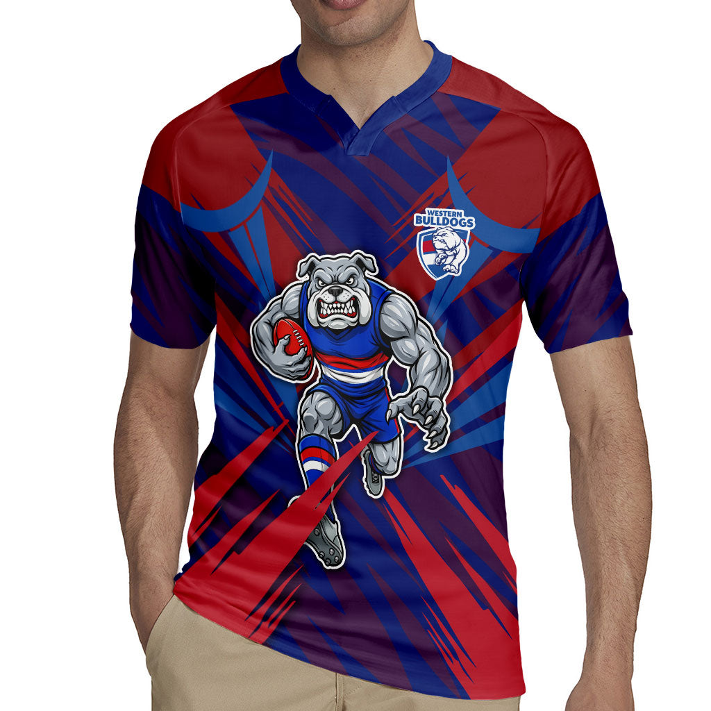 Western Bulldogs Australian Football Rugby Jersey Aggressive Bulldog Mascot - Bold Team Colors