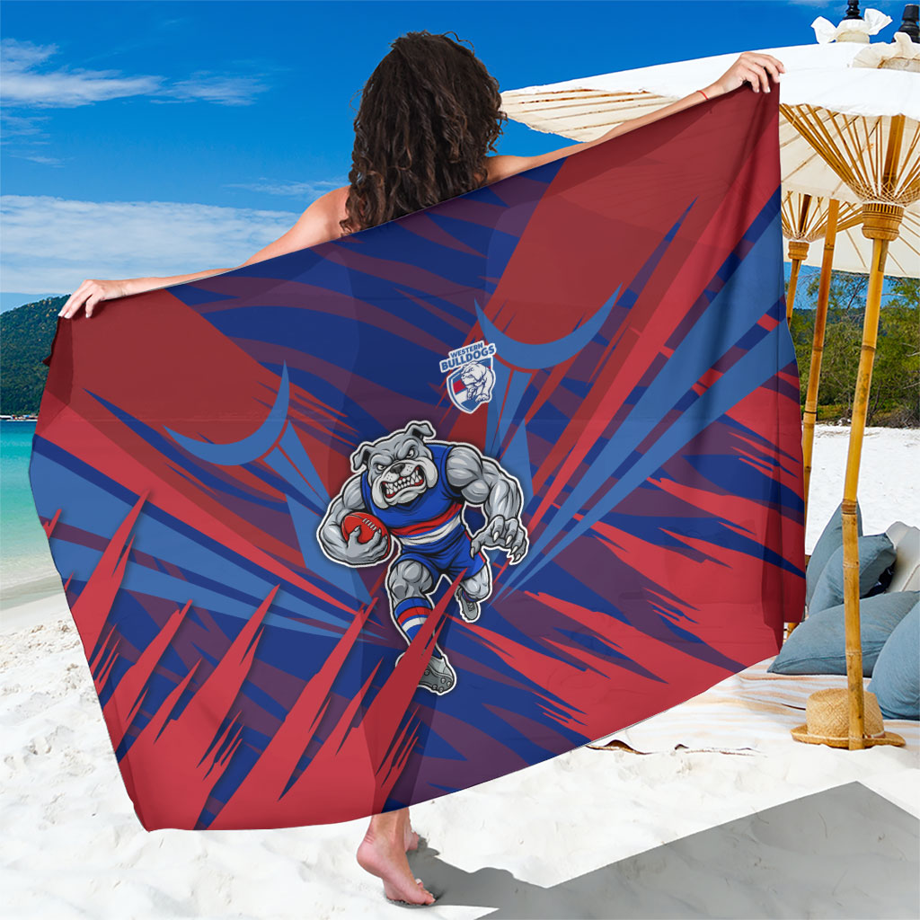Western Bulldogs Australian Football Sarong Aggressive Bulldog Mascot - Bold Team Colors