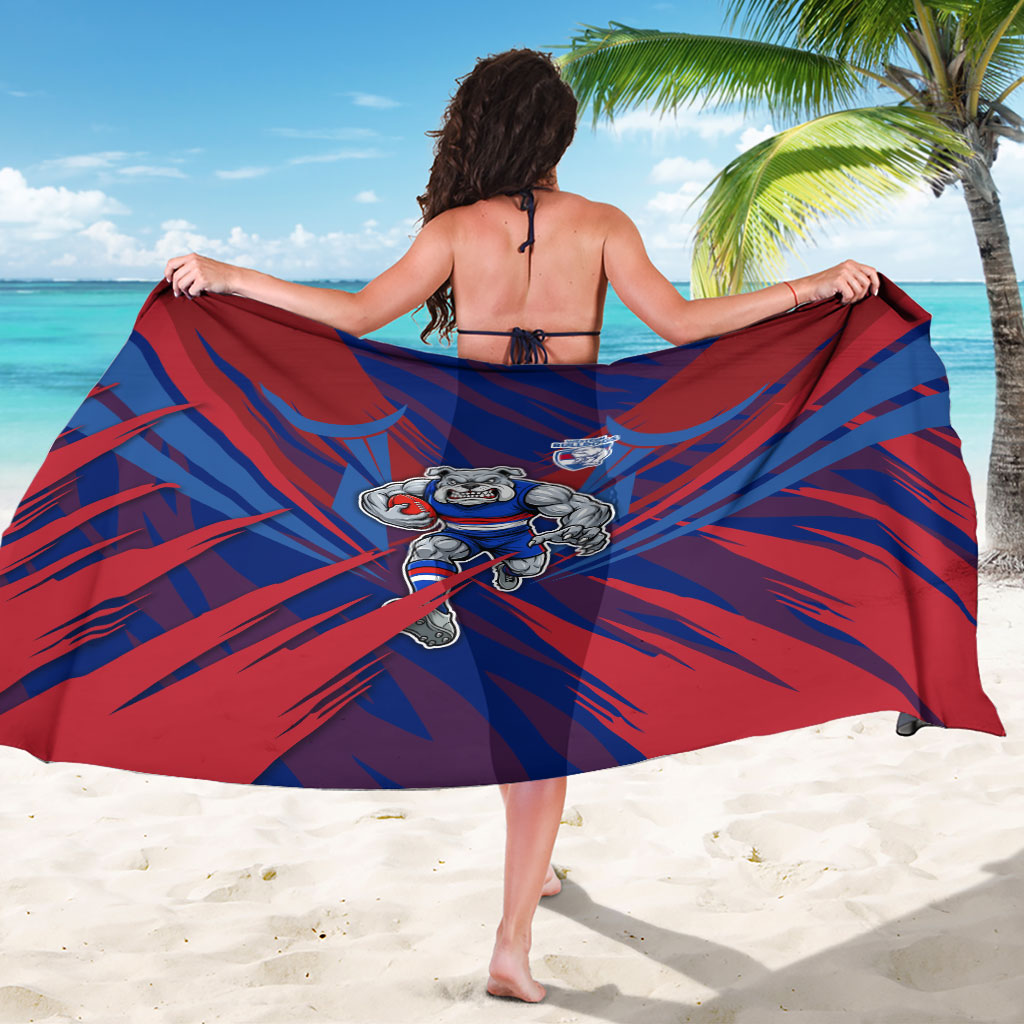 Western Bulldogs Australian Football Sarong Aggressive Bulldog Mascot - Bold Team Colors