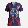 Western Bulldogs Australian Football Scrub Top Aggressive Bulldog Mascot - Bold Team Colors