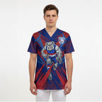 Western Bulldogs Australian Football Scrub Top Aggressive Bulldog Mascot - Bold Team Colors