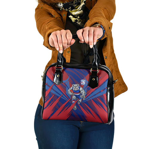 Western Bulldogs Australian Football Shoulder Handbag Aggressive Bulldog Mascot - Bold Team Colors
