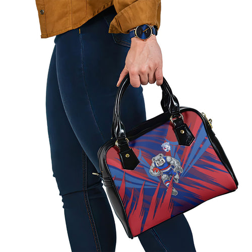 Western Bulldogs Australian Football Shoulder Handbag Aggressive Bulldog Mascot - Bold Team Colors
