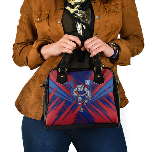 Western Bulldogs Australian Football Shoulder Handbag Aggressive Bulldog Mascot - Bold Team Colors