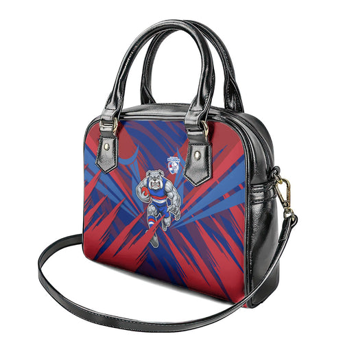 Western Bulldogs Australian Football Shoulder Handbag Aggressive Bulldog Mascot - Bold Team Colors