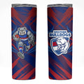 Western Bulldogs Australian Football Skinny Tumbler Aggressive Bulldog Mascot - Bold Team Colors
