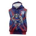 Western Bulldogs Australian Football Sleeveless Hoodie Aggressive Bulldog Mascot - Bold Team Colors