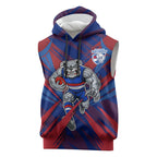 Western Bulldogs Australian Football Sleeveless Hoodie Aggressive Bulldog Mascot - Bold Team Colors