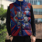 Western Bulldogs Australian Football Sleeveless Puffer Jacket Aggressive Bulldog Mascot - Bold Team Colors