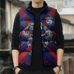 Western Bulldogs Australian Football Sleeveless Puffer Jacket Aggressive Bulldog Mascot - Bold Team Colors