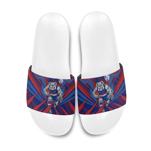 Western Bulldogs Australian Football Slide Sandals Aggressive Bulldog Mascot - Bold Team Colors