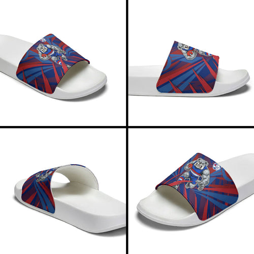 Western Bulldogs Australian Football Slide Sandals Aggressive Bulldog Mascot - Bold Team Colors