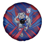 Western Bulldogs Australian Football Spare Tire Cover Aggressive Bulldog Mascot - Bold Team Colors
