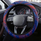 Western Bulldogs Australian Football Steering Wheel Cover Aggressive Bulldog Mascot - Bold Team Colors