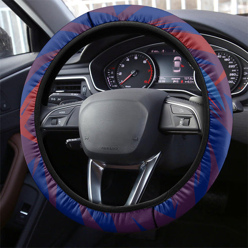 Western Bulldogs Australian Football Steering Wheel Cover Aggressive Bulldog Mascot - Bold Team Colors