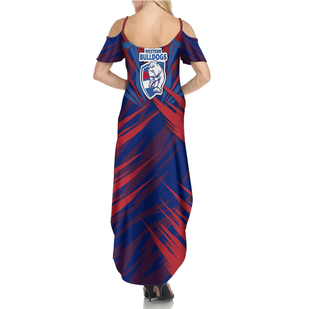 Western Bulldogs Australian Football Summer Maxi Dress Aggressive Bulldog Mascot - Bold Team Colors