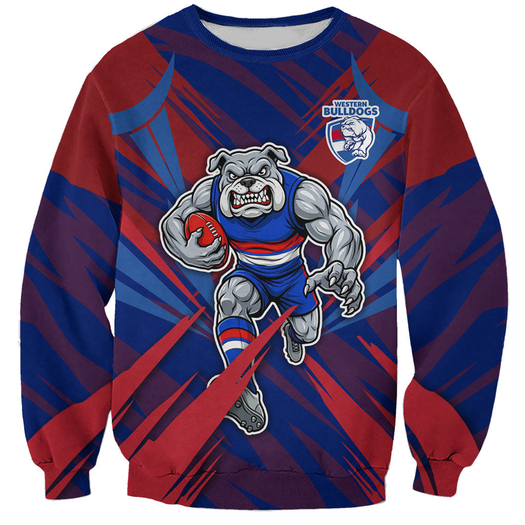 Western Bulldogs Australian Football Sweatshirt Aggressive Bulldog Mascot - Bold Team Colors