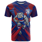 Western Bulldogs Australian Football T Shirt Aggressive Bulldog Mascot - Bold Team Colors