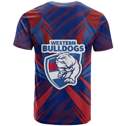 Western Bulldogs Australian Football T Shirt Aggressive Bulldog Mascot - Bold Team Colors